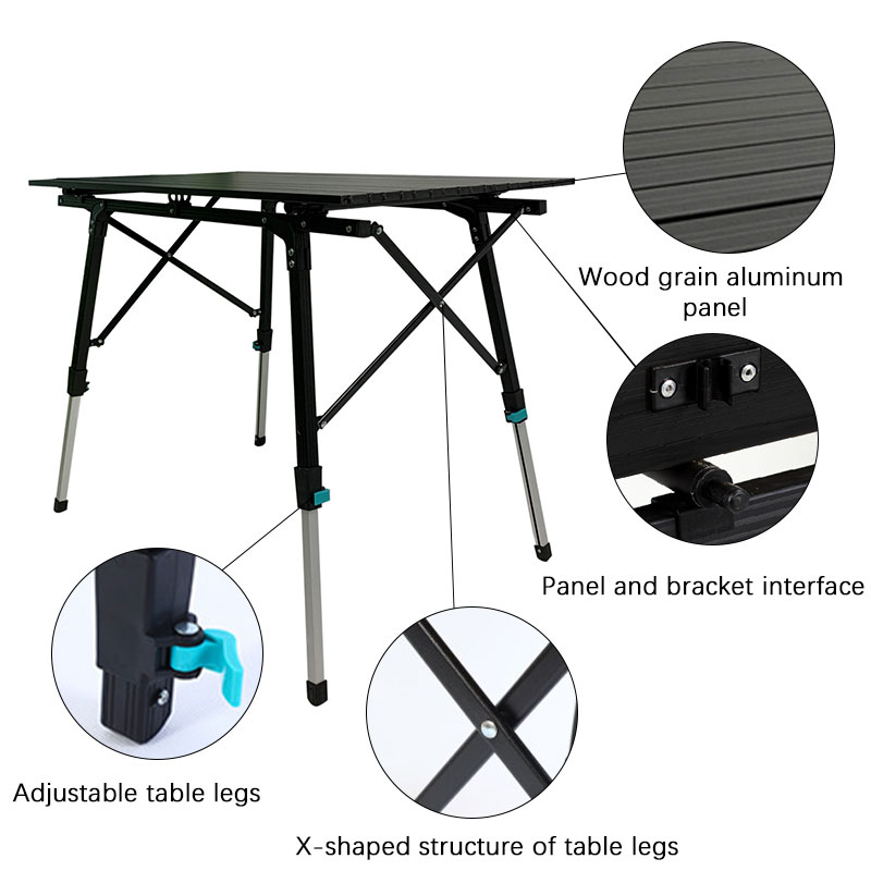조절 가능한 알루미늄 접이식 테이블