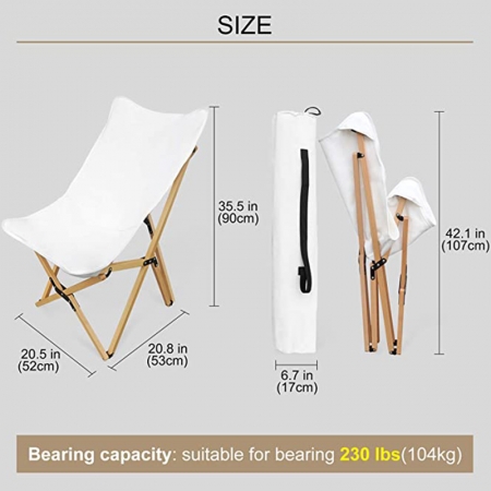 야외 접이식 너도밤 나무 의자, 비치 라운지 캠핑용 나무 의자, 배낭 피크닉 비치 