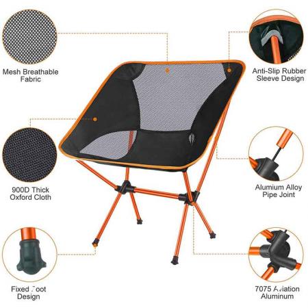 캠핑 하이킹 낚시를위한 캐리 백이있는 경량 접이식 캠핑 의자 