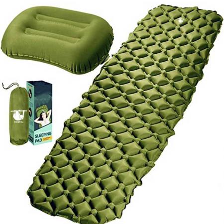 캠핑 캠핑 하이킹을 위한 베개가 있는 경량 슬리핑 패드 