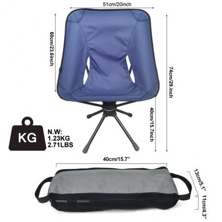 야외 회전 의자 캠핑 야외 의자 및 의자 가방 검정 녹색 파란색 회전 라운지 의자 