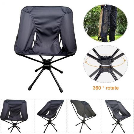 뜨거운 판매 360도 회전 캠핑 의자 야외 접이식 휴대용 비치 의자 낚시 의자 