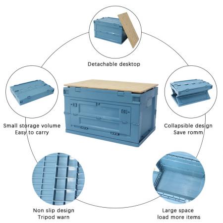 접을 수 있는 저장 빈 다기능 접이식 플라스틱 저장 상자 컨테이너 캠핑 홈
 