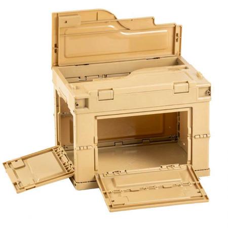 뚜껑이 있는 보관함 30l 접을 수 있는 보관 상자 상자 플라스틱 토트 보관 상자 