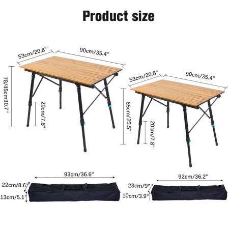 조정 가능한 높이 테이블 캠핑 테이블 야외 휴대용 접이식 경량 테이블 피크닉 비치 높이 조정 가능한 테이블 다리 