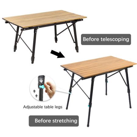 조정 가능한 높이 테이블 캠핑 테이블 야외 휴대용 접이식 경량 테이블 피크닉 비치 높이 조정 가능한 테이블 다리 
