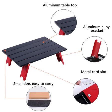 초경량 휴대용 캠핑 테이블 알루미늄 탁상용 소형 초경량 접이식 테이블 