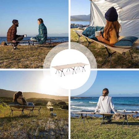 야외 접이식 가구 초경량 레저 수면 알루미늄 합금 휴대용 해변 야외 접이식 캠핑 침대 