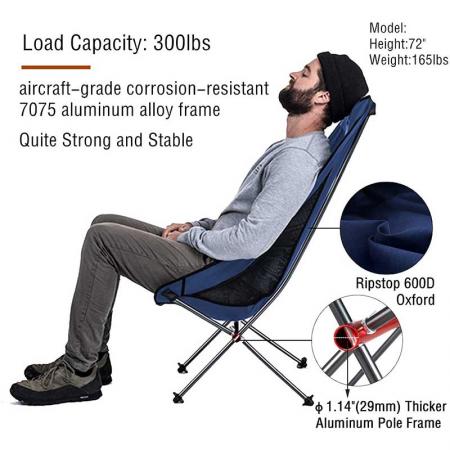 야외 접이식 의자 초경량 캠핑 의자 휴대용 하이 백 비치 의자 야외 캠프용 접이식 야외 의자 