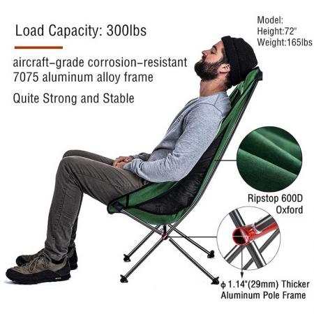 알루미늄 비치 의자 접이식 캠핑 하이 백 경량 의자 야외 하이킹 배낭 