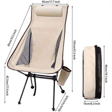 경량 캠핑 의자 야외 휴대용 접이식 의자 항공 알루미늄 합금 초경량 접이식 캠핑 의자 비치 의자 