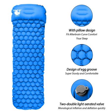 캠핑 슬리핑 패드 캠핑 에어 매트리스 with pillow ultralight foot pump inflating compact mats for 하이킹 Backpacking car tent travel 
