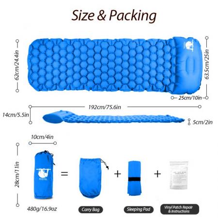 캠핑 슬리핑 패드 캠핑 에어 매트리스 with pillow ultralight foot pump inflating compact mats for 하이킹 Backpacking car tent travel 
