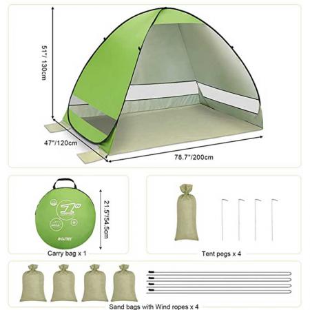 도매 야외 접는 태양 보호소 유리 섬유 큰 해변 캐노피 커튼 텐트
 