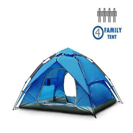 야외 하이킹을 위한 방수 3-4인 자동 가족 휴대용 캠핑 텐트
 