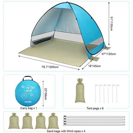 가족 캠핑 낚시를위한 방수 태양 대피소 해변 텐트
 