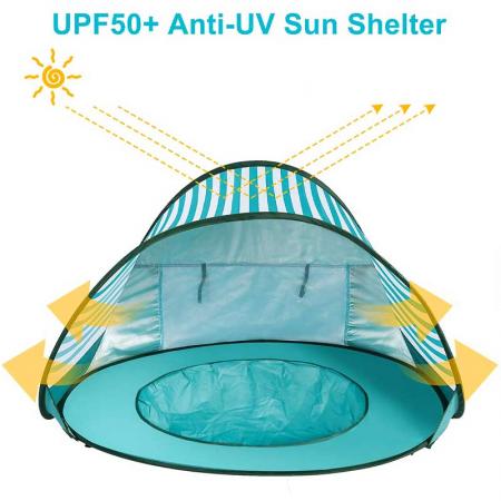 아기 해변 텐트 아기 풀 텐트 UV 보호 태양 보호소 휴대용 미니 풀
 