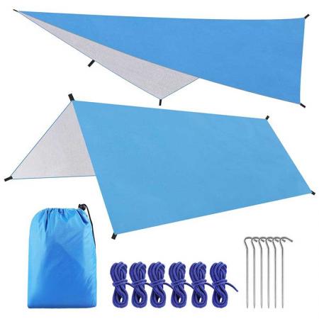 휴대용 방수 캠핑 tarp 대피소 sunshade rain fly tent tarp
 