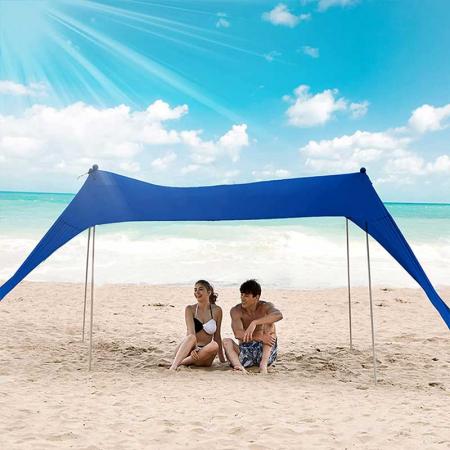샌드백이 있는 휴대용 해변 양산 경량 차양 방수포 텐트
 