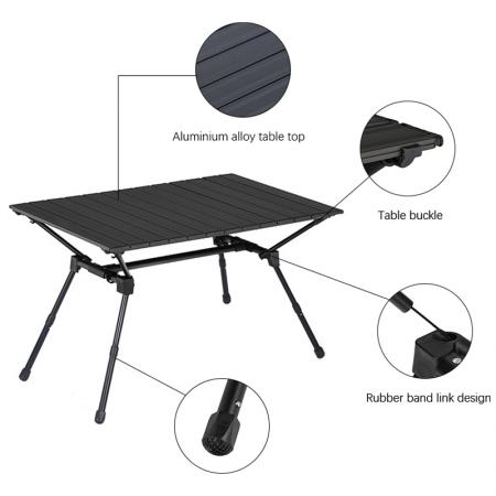 새로운 디자인 초경량 알루미늄 접이식 캠핑 테이블 OEM ODM 접이식 피크닉 테이블 높이 조절 접이식 캠핑 테이블 