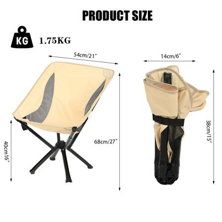 헤비 듀티 캠핑 의자 야외 캠핑용 접을 수 있는 경량 병 크기 의자는 5초 안에 설치됩니다. 
