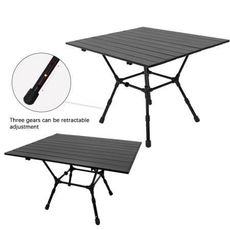 2023 새로운 도착 캠핑 스퀘어 테이블 높이 조절 테이블 43-49cm 접이식 비치 테이블 OEM ODM 