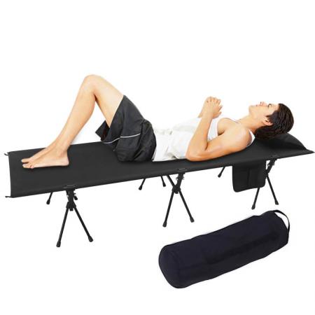 휴대용 OEM 알루미늄 야외 옥스퍼드 슬리핑 캠핑 침대 베갯잇이 포함된 접이식 조절식 접이식 침대 