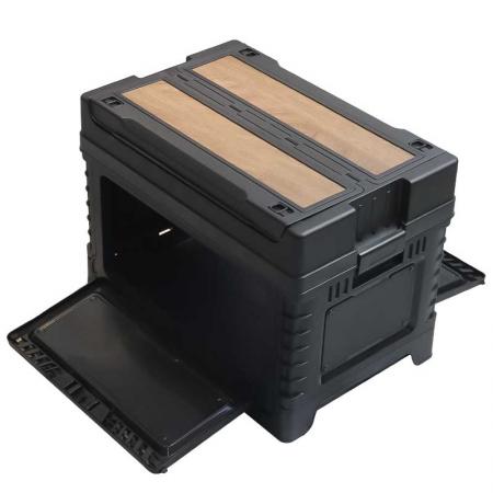 옥외 야영 저장 상자 정면 오프닝을 가진 접을 수 있는 쌓을 수 있는 저장 상자 