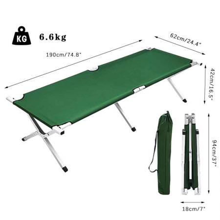 알루미늄 접이식 경량 싱글 캠핑 접이식 침대 