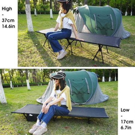 성인 캠핑을 위한 초경량 컴팩트 접이식 침대 