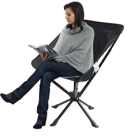 새로운 도착 캠핑 스윙 의자 금속 야외 의자 휴대용 접이식 의자 360도 회전 접이식 의자
         