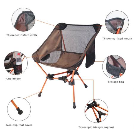 새로운 도착 삼각형 브래킷 알루미늄 야외 의자 캠프용 휴대용 접이식 의자
         