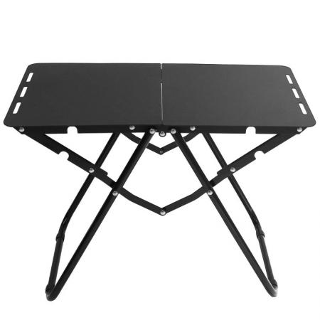 블랙 경량 휴대용 접이식 초경량 롤업 야외 하이킹용 미니 알루미늄 캠프 피크닉 테이블 접이식
         
