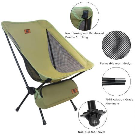 알루미늄 대형 대형 접이식 달 의자 야외 낚시 캠핑 의자 