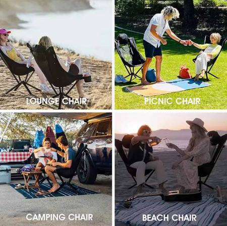 베개가 있는 편안한 경량 360° 회전 캠핑 의자 