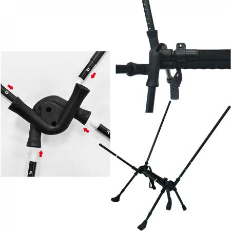 야외 휴대용 캠핑 문 의자 트레킹 폴 이중 목적 접이식 의자 비치 의자 알루미늄 합금 트레킹 폴 도매 