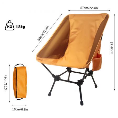 portable camping chair lightweight folding beach chair with side pockets 