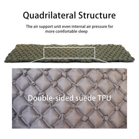 ultralight double sided suede waterproof tpu inflatable  camping sleeping pad 