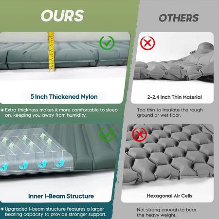 경량 캠핑용 팽창 매트 야외 장비 여행용 침낭 