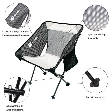 사이드 포켓이 있는 맞춤형 접이식 해변 피싱 의자, 포장 가능한 캠핑 의자 