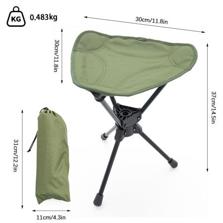 경량 알루미늄 합금 금속 의자, 옥스포드 천 소재, 360도 회전 야외 캠핑 의자 