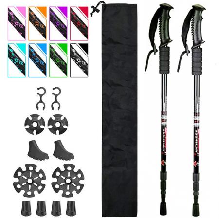 2022 아마존 핫 트레킹 폴 7075 경량 하이킹 걷기 및 달리기 스틱 알루미늄 합금 잠금 장치 