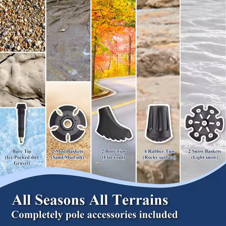 초경량 두랄루민 7075 알루미늄 하이킹 트레킹 폴 지팡이 