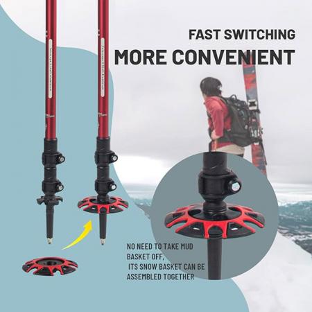 빠른 조정 가능한 잠금 장치가 있는 등산용 스틱 하이킹 스틱 