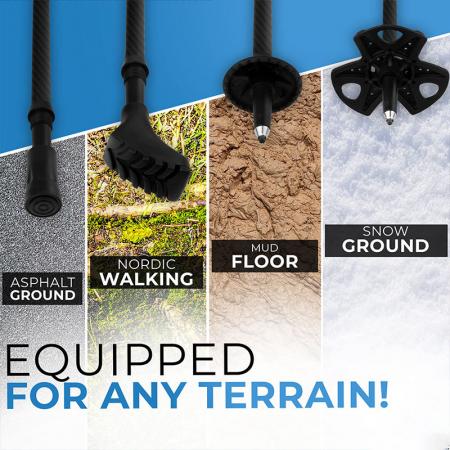 접을 수 있는 경량 알루미늄 7075 성인과 어린이를 위한 코르크 그립이 있는 하이킹 폴 워킹 스틱 