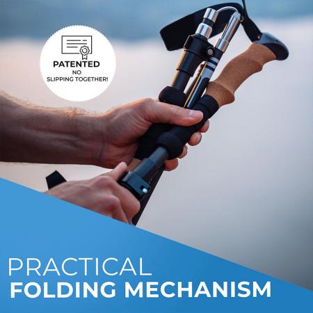 접을 수 있는 경량 알루미늄 7075 성인과 어린이를 위한 코르크 그립이 있는 하이킹 폴 워킹 스틱 