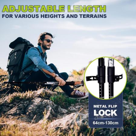 초경량 트레킹 폴 트레킹 폴 접이식 경량 하이킹 야외 캠핑 활동용 스틱 