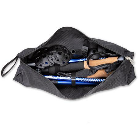 워킹 트레킹 폴 접이식 경량 하이킹 워킹 런닝 스틱 천연 코르크 그립 휴대용 가방이 달린 플립 잠금 장치 