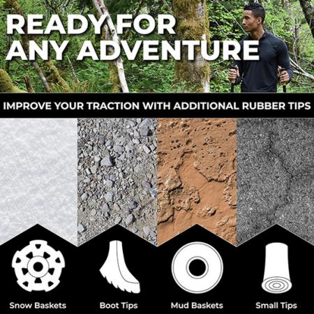 워킹 트레킹 폴 접이식 경량 하이킹 워킹 런닝 스틱 천연 코르크 그립 휴대용 가방이 달린 플립 잠금 장치 