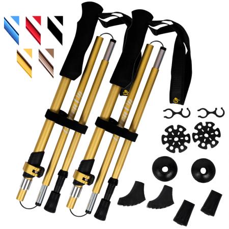 5단 알루미늄 합금 소재, 야외 활동에 적합한 다기능 접이식 EVA 등산/워킹 스틱 